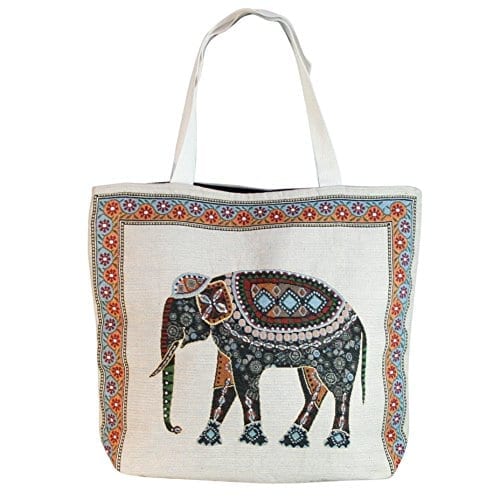 ToteBagsElephantThaiBagsTotesShoulderBagsZipperTopBeachBags