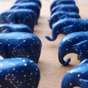 star sign painted elephant ornament