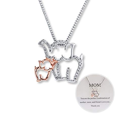 Women Cute Elephant Animal Crystal Zircon Long Chain Pendant Necklace Jewelry